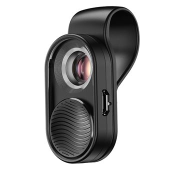 Microscópio Avizar para Smartphone 100X Zoom e Anel LED com Tampa deslizante 30MAh - Preto - 1