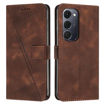 Capa FOXDOCK para Tecno Spark 40 Pro Plus 4G | Pele | Flip | 3 Compartimentos para Cartões | Castanho - 1