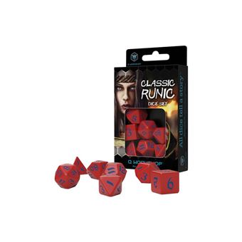 Classic Runic Red & Blue Dice Set - Q Workshop - 1