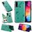 Capa Magunivers | PU + TPU gato e abelha com muleta e titular do cartão verde para Samsung Galaxy A50/A50s/A30s_0