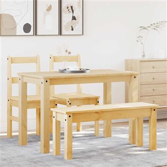 Conjunto de jantar vidaXL Panama | 4 Peças | madeira pinho maciça - 1