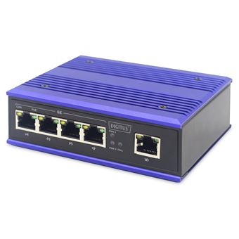 comutador de rede ASSMANN Electronic DN-651120 Gigabit Ethernet (10/100/1000) Preto, Azul Apoio Power over Ethernet (PoE)