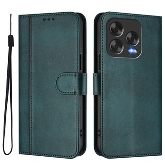 Capa FOXDOCK para ZTE Blade V70 Vita/Nubia V70 Design | Estilo Vintage | TPU com Textura de Pele Antiderrapante | Compartimentos para Cartões e Suporte | Verde escuro - 1