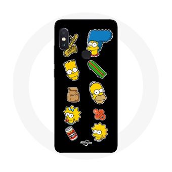 Capa Maniacase para Xiaomiredmi Note 5 Pro Os Simpsons Adesivos Fundo Preto - 1