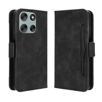 Capa FOXDOCK Protetora para Motorola MOTO G56 5G | Suporte e Flip de couro PU | À Prova de Choque | Preto - 1