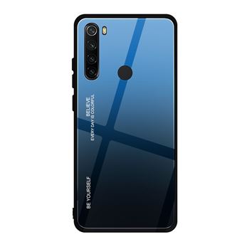 Capa Magunivers de TPU Híbrido de Vidro de Cor Gradiente Azul/Preto para Xiaomi Redmi Note 8 - 1