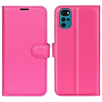 Capa magunivers PU textura de lichia, anti-riscos com apoio rosa para Motorola Moto G22 - 1