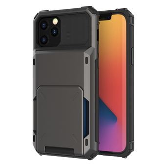 Capa e TPU com porta-cartões com aba, híbrida, Anti-queda Preta para iPhone 13 mini 5.4'' - 1
