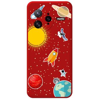 Capa Tumundosmartphone de Silicone Líquido vermelha para Xiaomi Poco F7 Ultra 5G com desenhos de design espacial - 1
