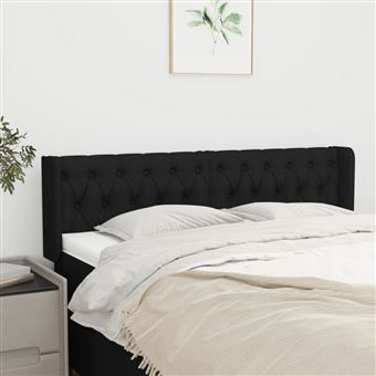 Cabeceira de Cama com Abas vidaXL | Tecido | 163x16x78/88 cm | preto - 1