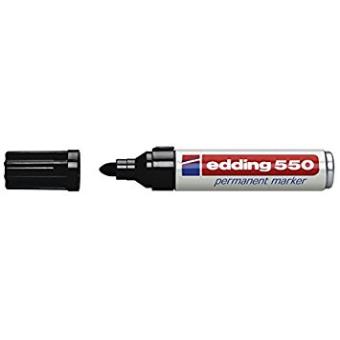 Marcador permanente Edding 550 3-4 mm Preto - 1