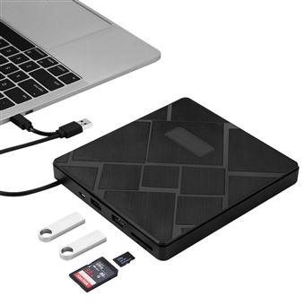 Gravador de DVD Externo USB-C 2 em 1 V-REEL QT10 com Leitor de Cartões e CD para PC/Notebook - 1