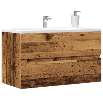Armário para lavatório vidaXL | 90x38,5x45 cm | derivados madeira madeira velha - 1