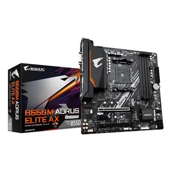 Motherboard GIGABYTE B550M AORUS ELITE AX | Castanho - 1