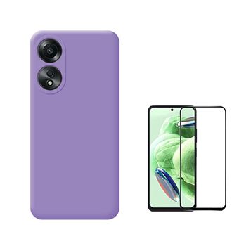 Kit Película de Vidro Temperado 5D Full Cover + Capa Silicone Líquido Phonecare para Oppo F23 5G - Roxo - 1