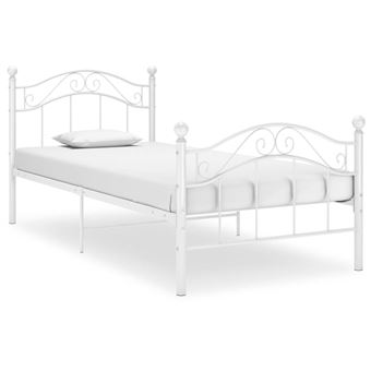 Estrutura de Cama vidaXL | 100x200 cm | Metal Branco - 1