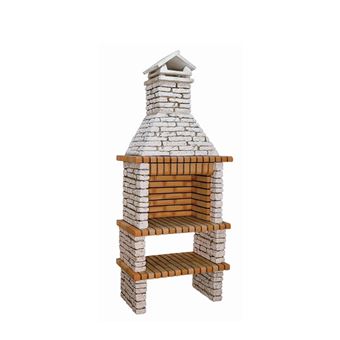 Churrasqueira simples ARTICIMENTOS BBQ ROCK | produzida em tijolo e cimento refratário | 91x57x245cm - 1
