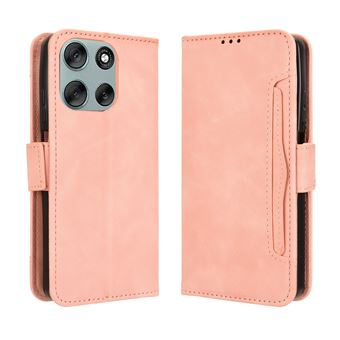 Capa FOXDOCK Protetora para Motorola MOTO G56 5G | Suporte e Flip de couro PU | À Prova de Choque | Rosa - 1