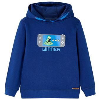 Sweatshirt para criança | vidaXL | com capuz azul-escuro 128 | 7 a 8 anos - 1