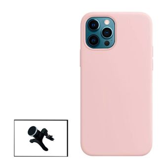 Kit Suporte Magnético Reforçado de Carro + Capa Silicone Líquido Phonecare para iPhone 13 - Rosa - 1