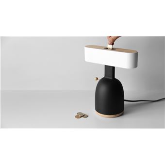 Candeeiro Mealheiro Allocacoc Coin Lamp DINA - Branco e Preto - 1