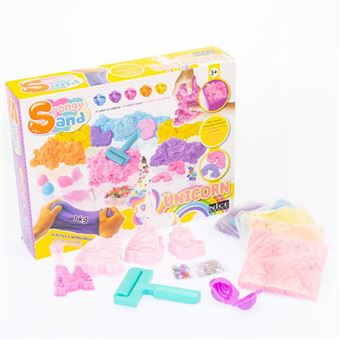 Areia Mágica com Acessórios Unicórnio Nice 91005 Spongy Sand 5X200G - 1