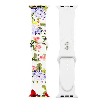 Bracelete de Silicone HSMY Colorida para Apple Watch Series 6/ SE/ 5/ 4 | 40 mm - Multicolor37 -Tamanho S/M - 1