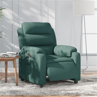 Poltrona reclinável vidaXL | elétrica | tecido verde-escuro - 1