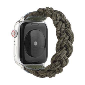 Bracelete de Nylon HSMY Extensível Trançado para Apple Watch Series 6/ SE/ 5/ 4 | 44 mm - Verde Escuro - 1