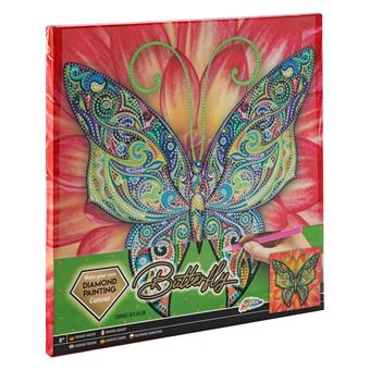Pintar com Diamantes Grafix com Moldura | 30X30 cm | Borboleta 260009 - 1