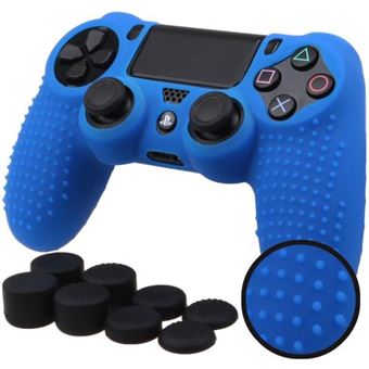 Capa Protetora em Silicone Nanlin com 8 tampas para Comando PS4/Slim/Pro | Azul - 1