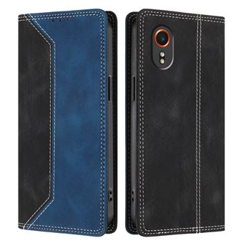 Capa FLOODKING para Samsung Galaxy X Cover 7 | Couro Premium Bicolor | Porta-Cartões | RFID | Suporte | Azul Escuro - 1