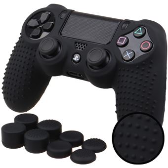 Capa HSMY Silicone Antideslizante + Grips para Comando PS4/Slim/Pro - Preto - 1