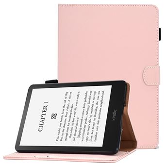 Capa PU fecho magnético, à prova de choque com suporte e suporte de cartão Magunivers para Amazon Kindle Paperwhite 5 (2021) - rosa - 1