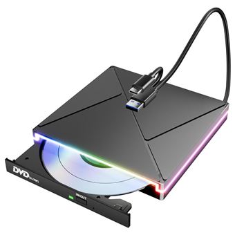 Gravador de DVD Externo USB-C com Luz LED RGB V-REEL QT11 - 1
