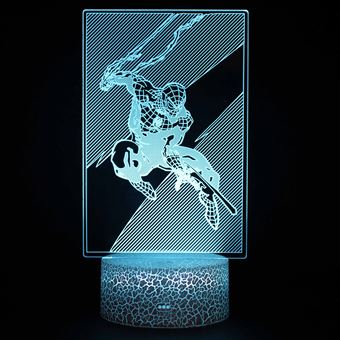 Lâmpada 3D HSMY | Infantil | Multicolorido com Controlo Remoto | Spiderman | 1459 - 1