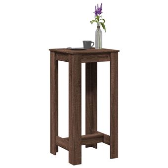 Mesa de bar vidaXL | 51x50x103,5 cm | derivados madeira carvalho castanho - 1
