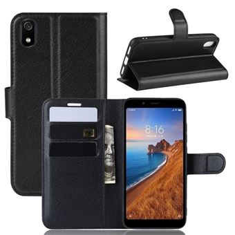 Capa Magunivers para Xiaomi Redmi 7A PU Lichia com Suporte Preto - 1