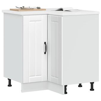Armário Base de canto da cozinha vidaXL | Lucca derivados de madeira branco - 1