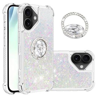 Capa Protetora GANGXUN para iPhone 17 | TPU Transparente | Brilhante com Glitter e Areia Movediça | Branco - 1