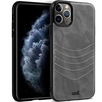 Capa traseira para iPhone 11 Pro COOL de couro bordado Cinza - 1