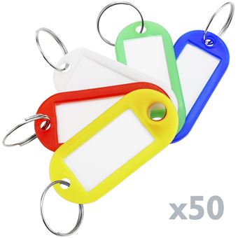 Conjunto de 50 Porta-Chaves PrimeMatik com Etiqueta de Identificação Multicolor para Chaves - 1