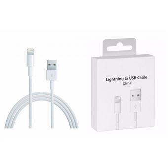 Cabo de Carregamento Rápido Goeik para Apple | USB - Lightning para iPhone 11 Pro Max, XS MAX, 8 plus, 7 plus, 6 Plus e iPad | Alta Qualidade | 2 m - Branco - 1
