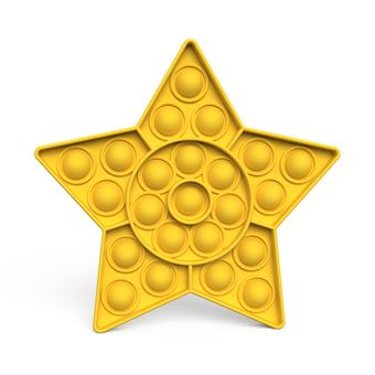 Brinquedo Anti Stress Push Pop It Fidget Lionvolant GK23 | Estrela Amarelo - 3 Peças - 1