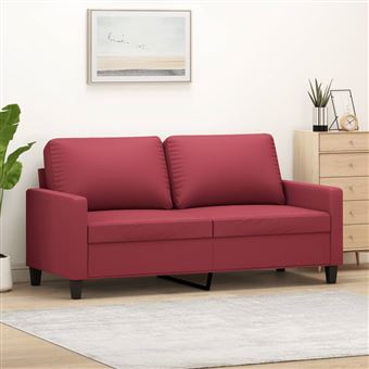 Sofá de 2 Lugares vidaXL | 140 cm | couro artificial vermelho tinto - 1