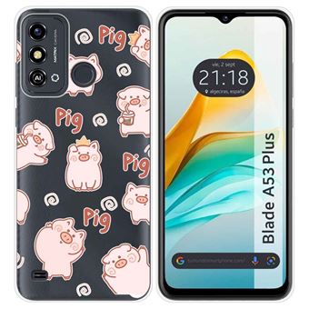 Capa Tumundosmartphone de silicone para ZTE Blade A53 Plus design Desenhos de porcos - 1