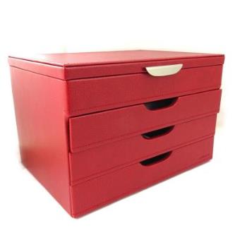 Les Trésors de Lily - Caixa de jóias "Vénus"vermelho. - 1