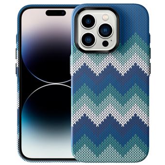 Capa V-REEL PC ultrafino com textura têxtil para iPhone 15 ProMax - Azul - 1