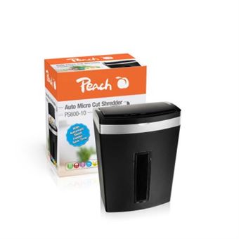 Destruidora de papel peach ps600-10 trituração micro-corte 63 db preto, prateado - 1