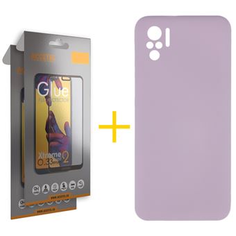 Conjunto Accetel 2 x Película de Vidro Full + Capa Accetel para Xiaomi Redmi Note 10 4G / 10S Silicone Líquido Roxo - 1
